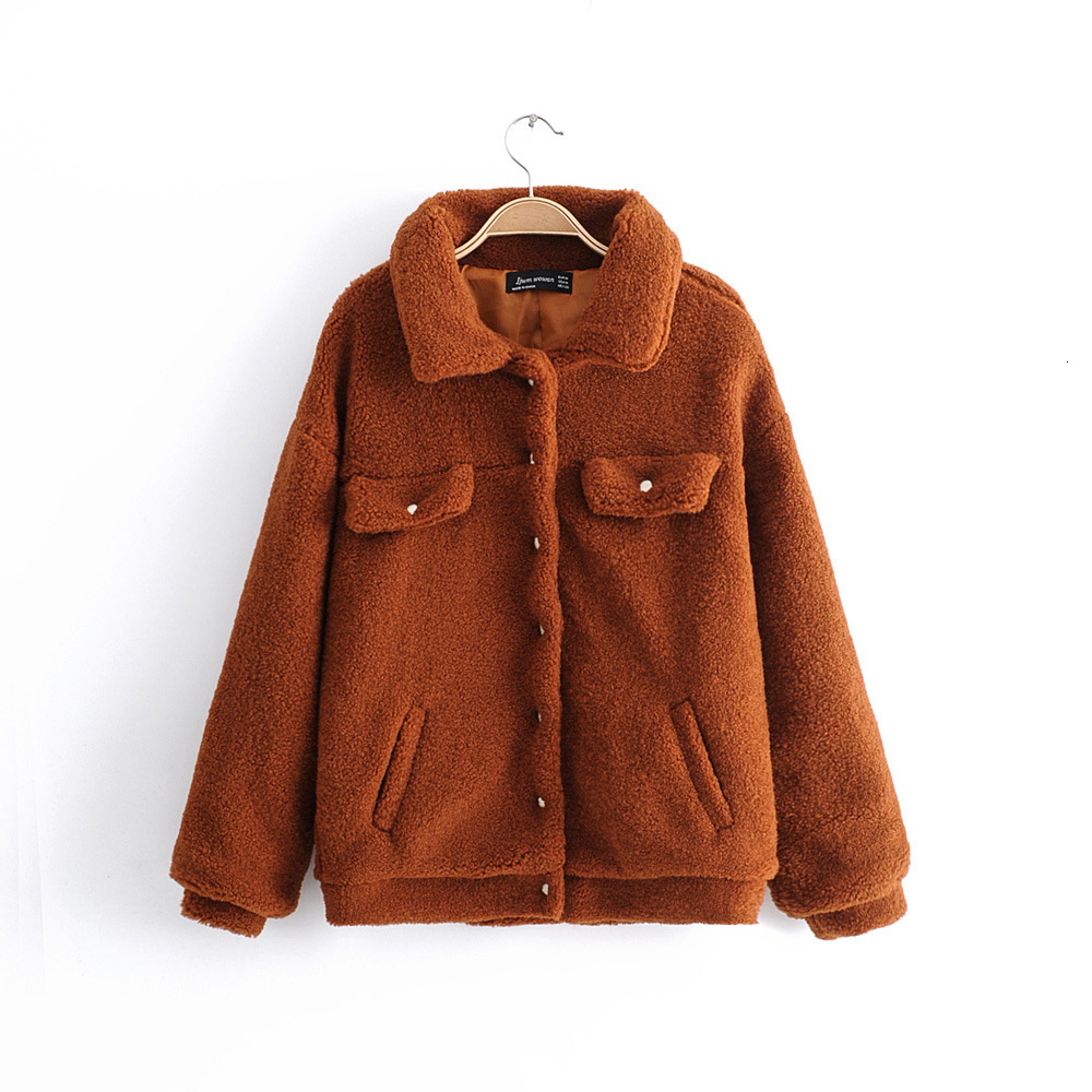 

2021 New Jj 460 Autumn Europe and the United States Women's Female Lambs Wool Leisure Coat Gvsx, See chart