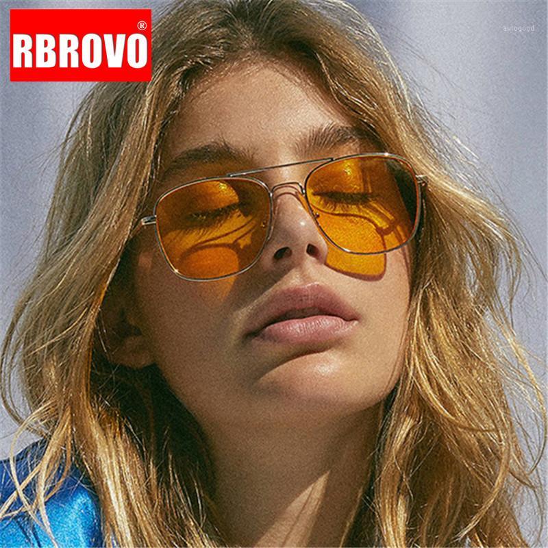 

RBROVO New Arrival 2020 Classic Sunglasses Women Vintage Metal Eyeglasses For Men Mirror Retro Feminino UV4001