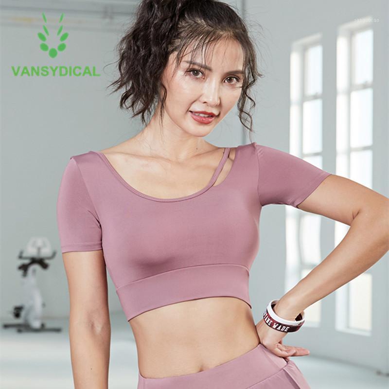 

Vansydical Workout Sports Gym Tops With Padded Women Yoga Shirts Cropped Sexy Open Back Quick Dry Fitness Running Short Sleeve1, Fbf20034