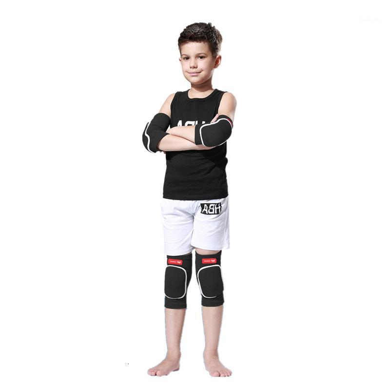

4pcs/Set Knee Pads Elbow Pads For Children Kids Fitness Dancing Football Basketball Cycling Support Play Sports Protector1, Black