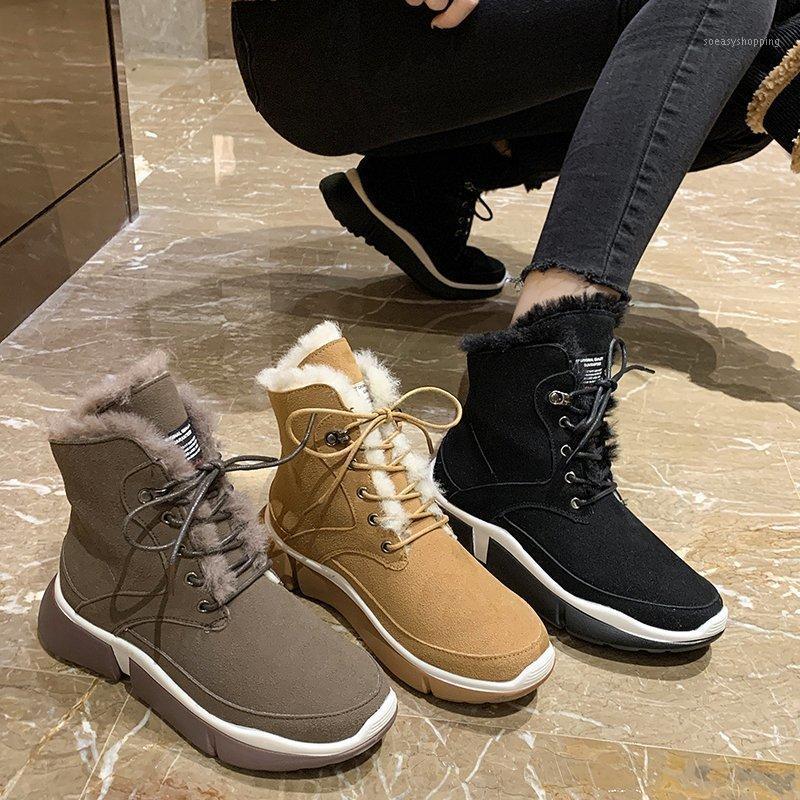 

Winter Women Snow Boots 2021 Platform Shoes Plush Short Boots Women Fashion Warm Fur Black Yellow Ankle1