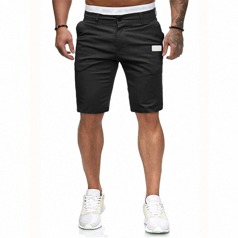 Simple Shorts de Hommes Pantalon Couleur Solide Taille Mid Black Kaki Gris foncé S m l xl v43v #
