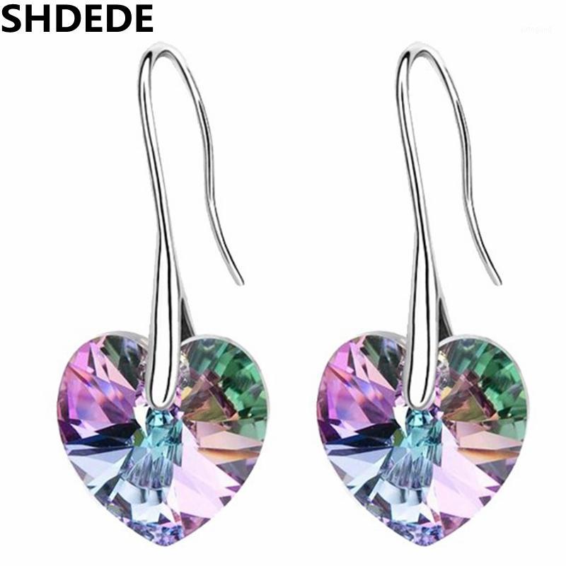 

Dangle & Chandelier SHDEDE Heart Crystal From Long Drop Earrings Jewelry For Female Bijoux Women Gift *247971