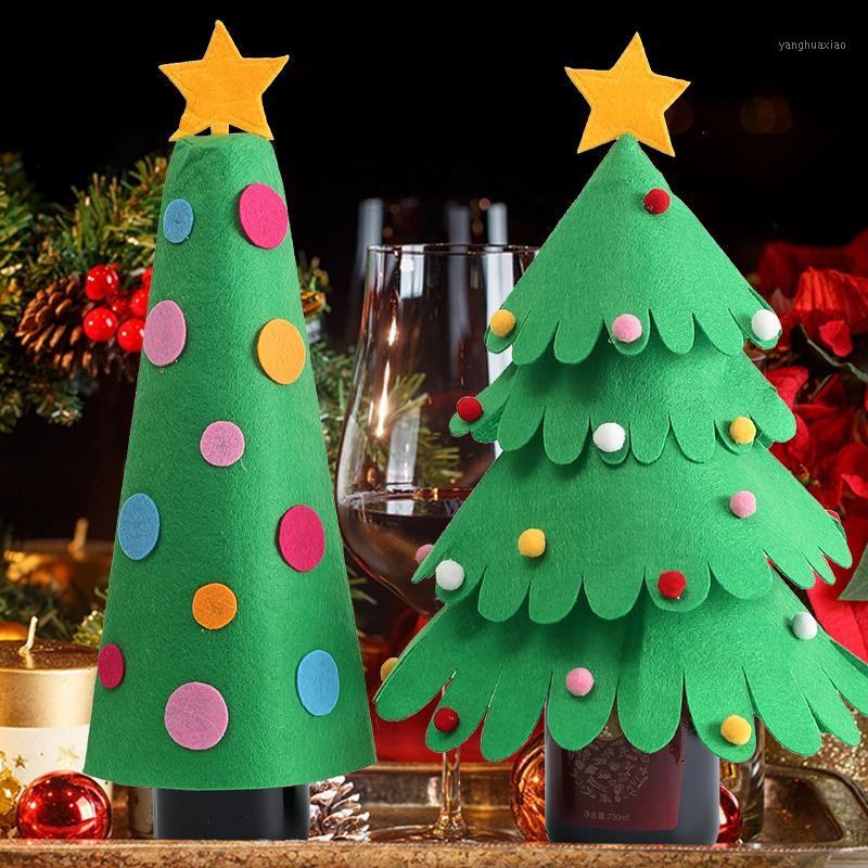 

Christmas Decorations Tree Wine Bottle Set Holiday Party Dinner Table Covers Cover Decorations1