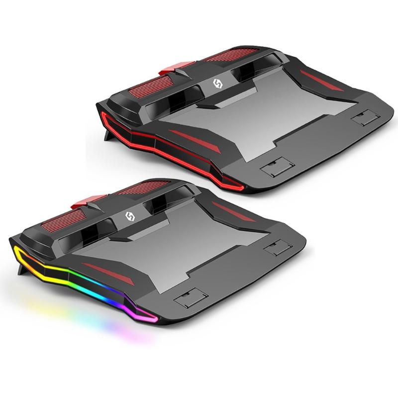 

2020 New RGB Gaming Laptop Cooler Adjustable Notebook stand 3000 RPM Powerful Air Flow Cooling Pad For 12-17 inch Laptop