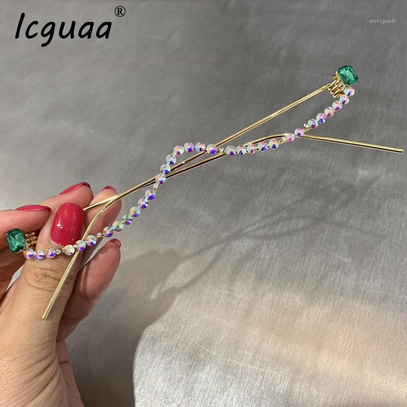 

Green Red Crystal Sexy Half Frame Sunglasses Women Brand Rhinestone Cateye Sun Glasses Lensless Diamond Decoration1