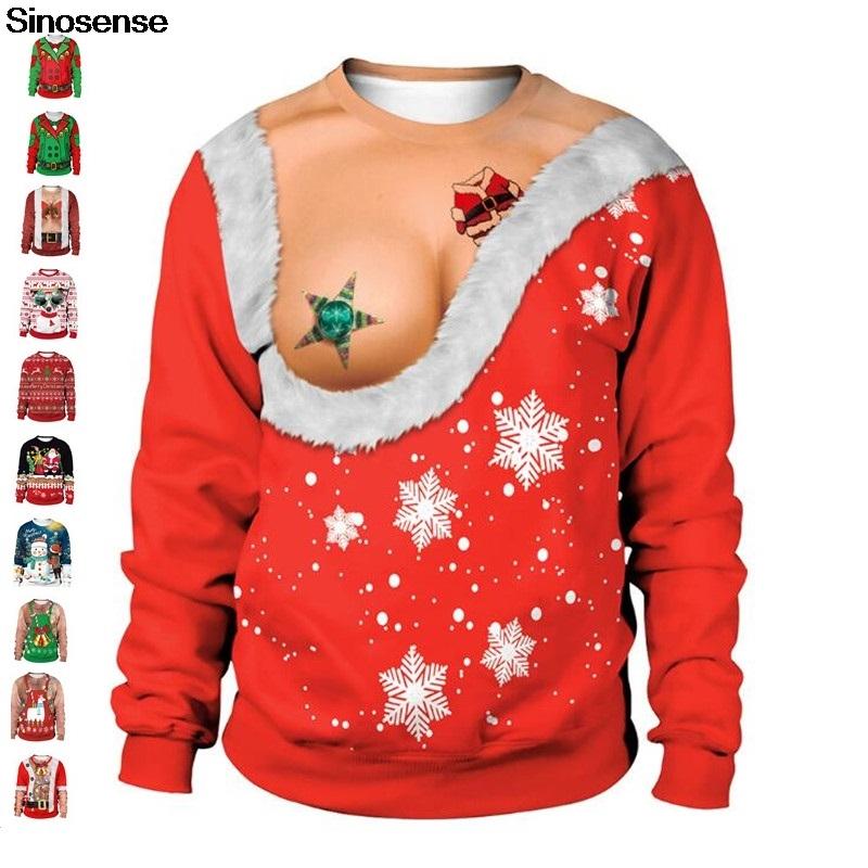 

Unisex Ugly Christmas Sweater 3D Print Funny Crew Neck Sweatshirts For Xmas Party Celebrations Pullover Holiday Sweaters Jumpers, Sb102-028