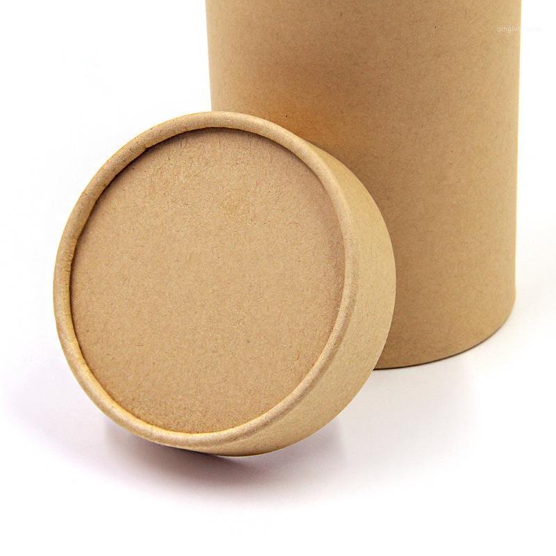 

10pcs Cylinder packing box sock paper box earth environmental protection cowhide paper tube can packaging1