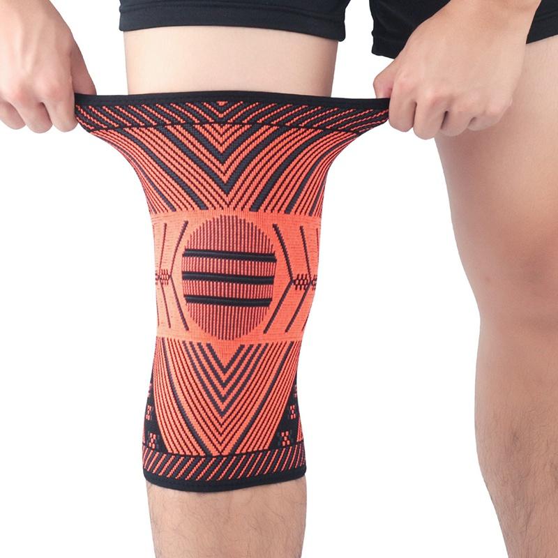 

1pc Knee Pad Sleeve With Straps Anti-slip Compression Knitted Leg Support Protector For Basketball Running Cyclingym
