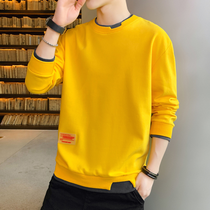 

2021 Autumn Hoodie New Male Korean-style Casual Head Teen Trend Crew Students Fashion Shirt Base 6afi, Red