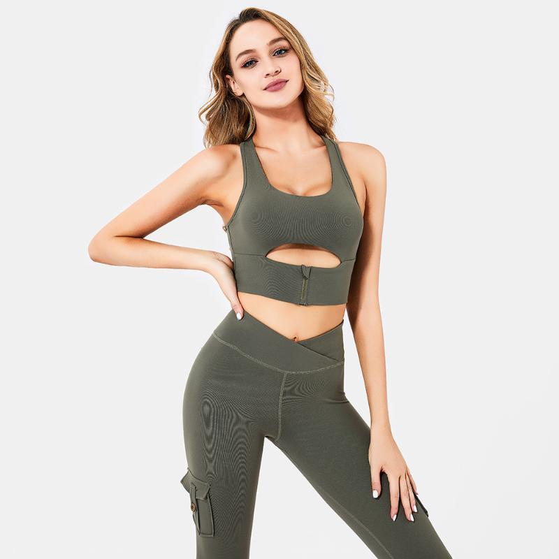 

2020 New BuLeggings Women Vital Seamless Yoga Set Gym Clothing Fitness Leggings Cropped Tank Sport Suit Tracksuit Active Wear1, Y26s7397 tank green