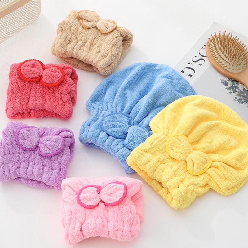 

High Quality Coral Velvet Dry Hair Cap, Shower Cap, Thickened, Absorbent, Wearable Princess Hat