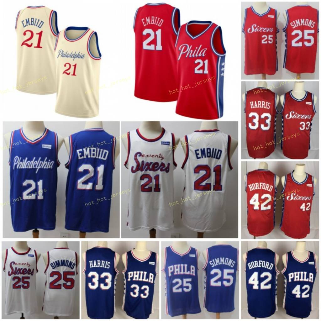 

Allen 3 Iverson College Jerseys Joel 21 Embiid Al 42 Horford 33 Harris Men Basketball Ben 25 Simmons Retro 2021 City PhiIadeIphia, As