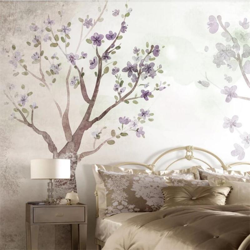 

Custom Wallpaper 3d Photo Murals Retro Nostalgic American Abstract Tree Bedside living room Background Wall Mural 3d wallpaper1, As pic