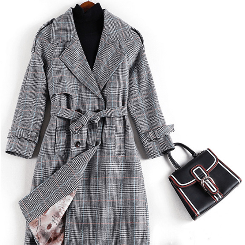 

2021 New autumn style more female size slightly sister fat mm temperament waist and slimming mid length jacket ROXM, Gray.