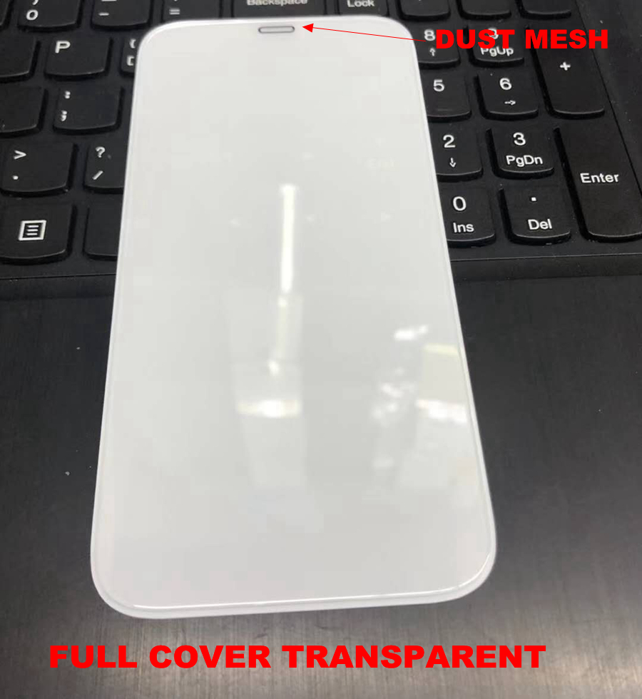 

With dust mesh Full Cover Curved Edge Protective Glass Tempered Glass For iPhone 12 mini 12 pro max 2020 Screen Protector Film