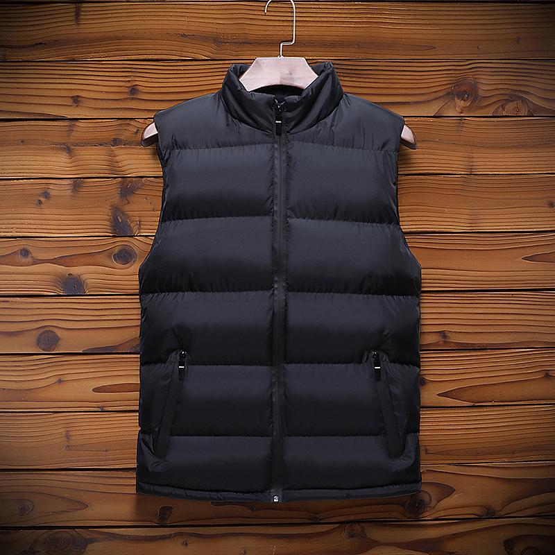 

Men Vest Winter Mens Work clothes Cotton Vest Jacket Solid Color Sleeveless Down Waistcoat Jacket Male Casual Plus Size, Black