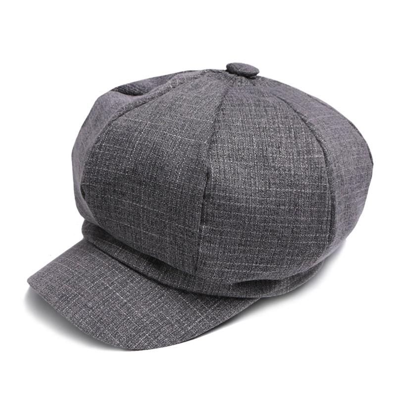 

Winter Beret Hat For Women And Men Solid Color Warm Newsboy Hat Autumn Femal Beret Cap Female Cotton Linen Fashion Octagonal Cap, Blue;gray