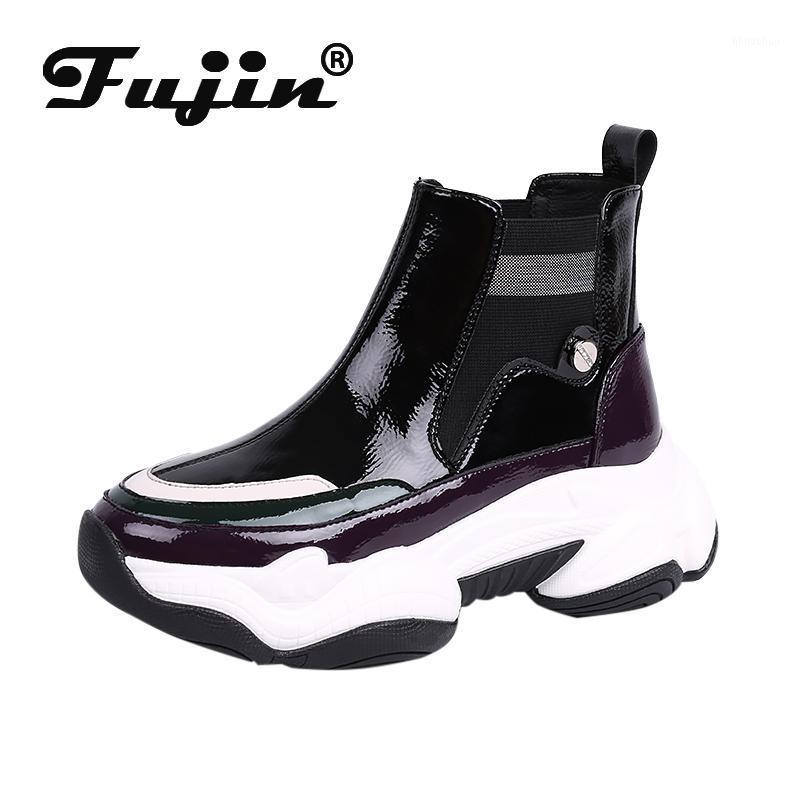 

Fujin Women Ankle Boots Platform High Thick Sole Walking Booties Sneakers Winter Women Boots Shoes Comfortable Warm Plush Velet1, Black
