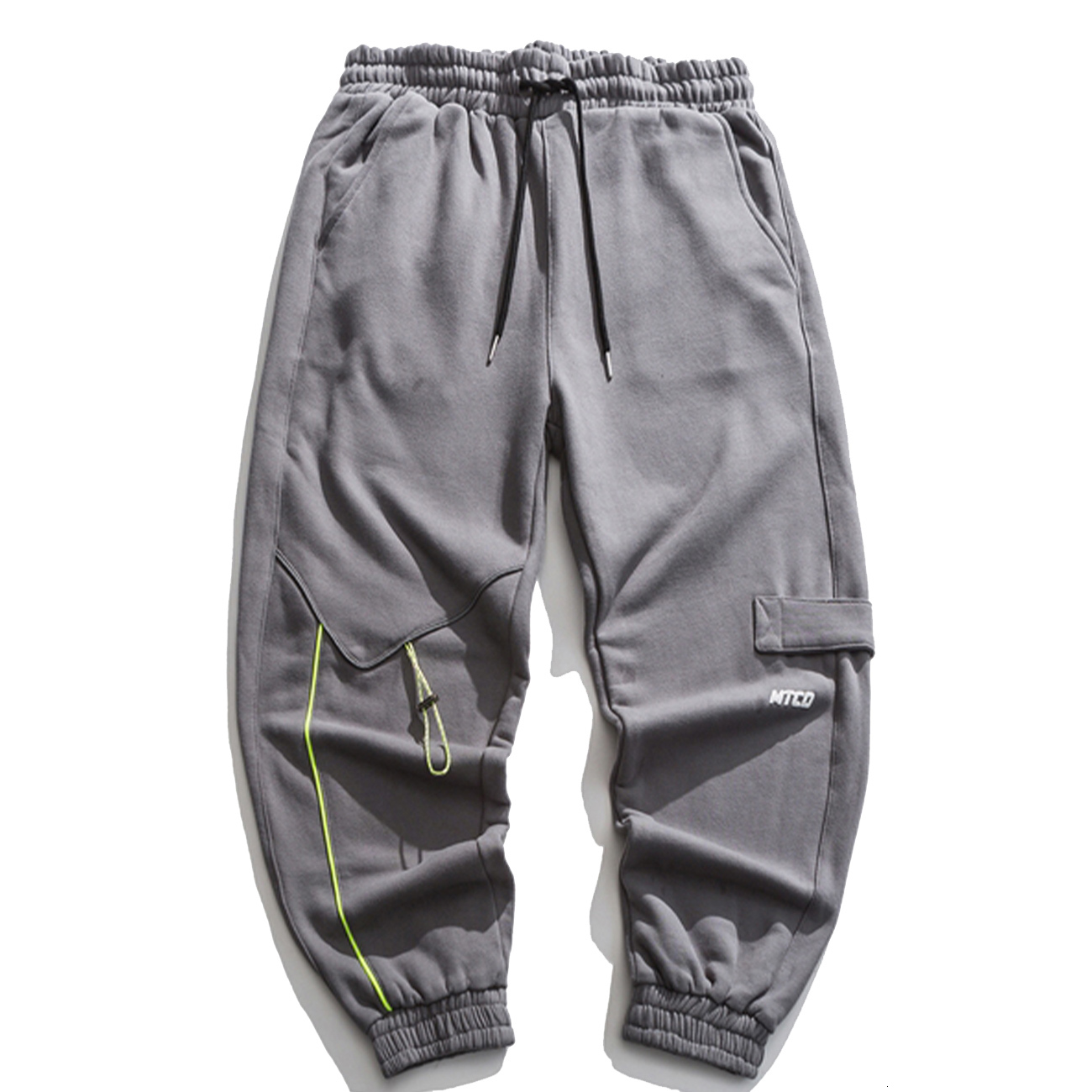 

2021 New Hip Hop Harem Pants Man Streetwear Drawstring Decorated Casual Sweatpants Harajuku Oversized Loose Joggers Trousers 3kty, Black
