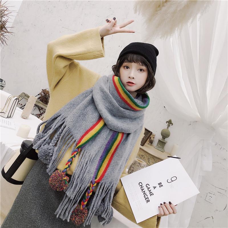 

Warm All-Match Scarf Trend Knitted Wool Explosion Scarves Female Korean Shawl Retro Art Bib Net Red Blanket Autumn And Winter
