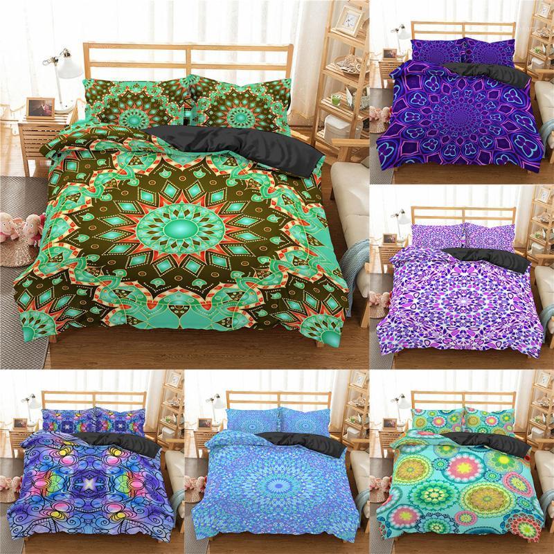 

Homesky Mandala Bedding Set Floral Paisley Pattern Duvet Cover Set Bohemian Quilt Cover King Queen Size Bedding Bed Linen1, Cd266-1