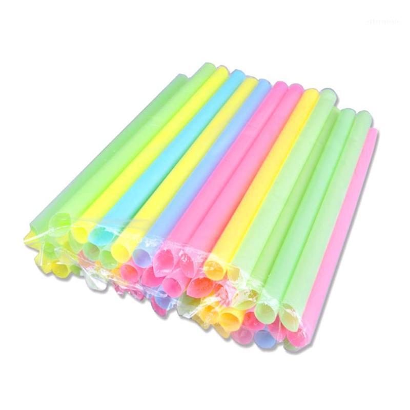 

Large Drinking Straws Mixed Colors For Pearl Milk Smoothie Straws Plastic 100pcs Party Accessories Bar D2O41