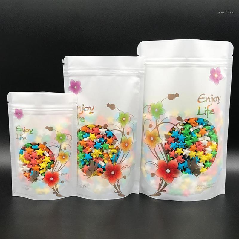 

New 100Pcs Standing Pouch Storage Packing Snack candy Cookies Package Reclosable Self Seal Bag Baking Supplies wedding decor1