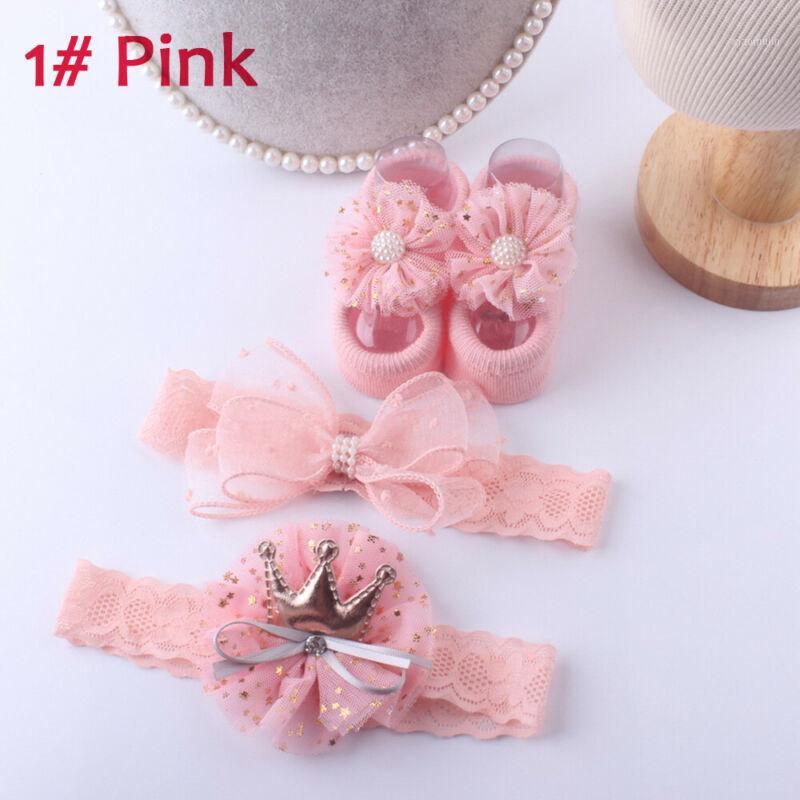 

NEW 2020 Baby Accessories 3Pcs/set Toddler Girls Boys Solid Headbands Hair Band + Socks Photo Props Kids Gifts 0-3Y1