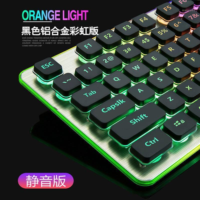 

The Way the Wolf L1 Machinery Handfeel Chocolate Keyboard Game Shining Orange for Home & Office Use Computer USB Wired Keyboard1