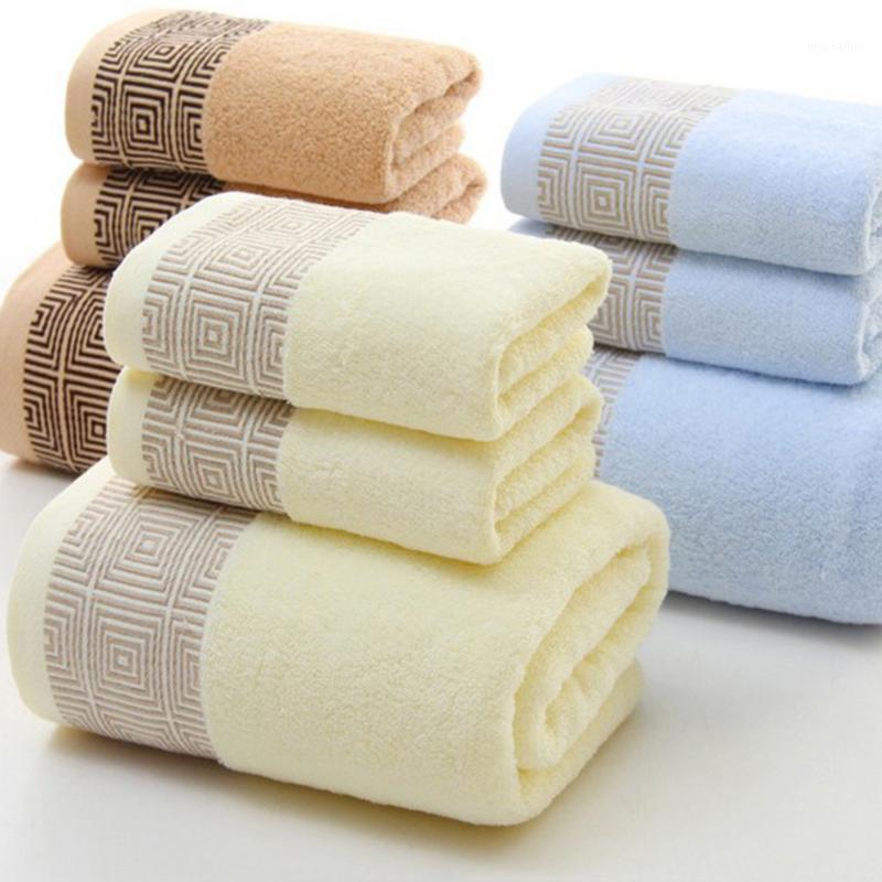 

3pcs Towel Set 100% Cotton 1 pcs Bath Beach Towels and 2 pcs Towel suit | hotel & Spa Quality Highly Absorbent Bathroom / beach1, Brown