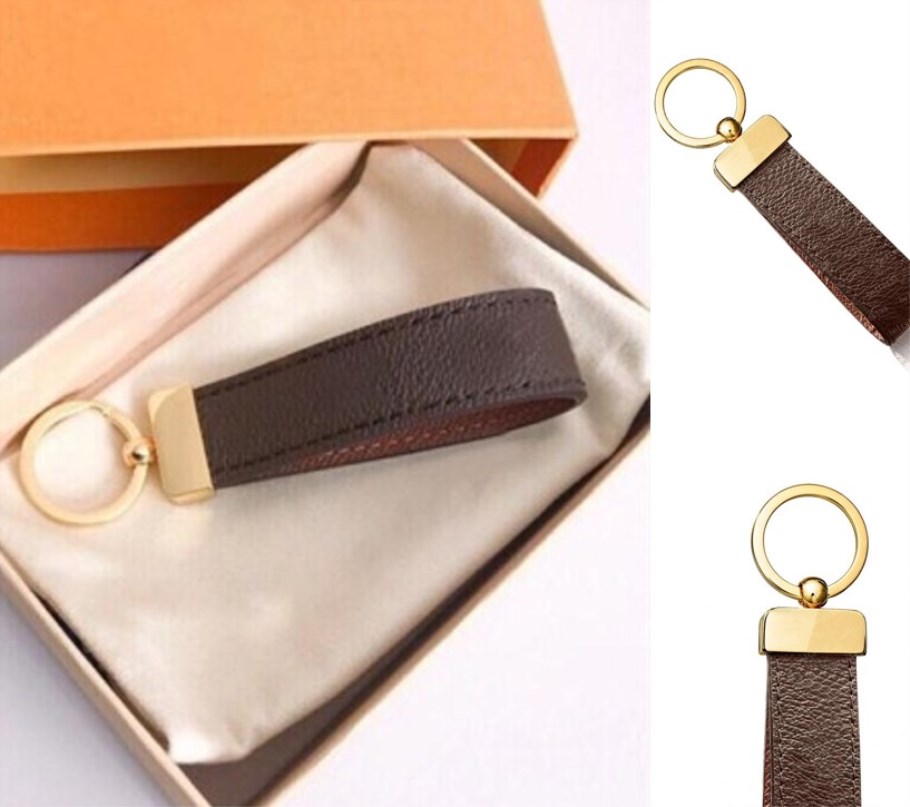 

2022 Designer Keychain Key Chain Buckle Keychains LoVers Handmade Leather Keyring Pendant Accessories 5 Color with Box Dust Bag