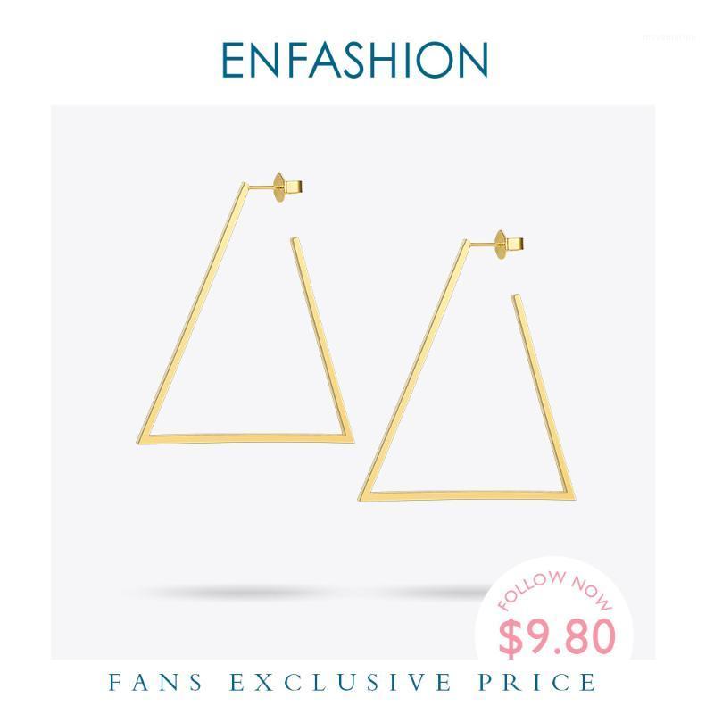 

Enfashion Jewelry Geometric Big Triangle Earrings Gold color Stainless steel Long Drop Earrings For Women Earings EB1710331