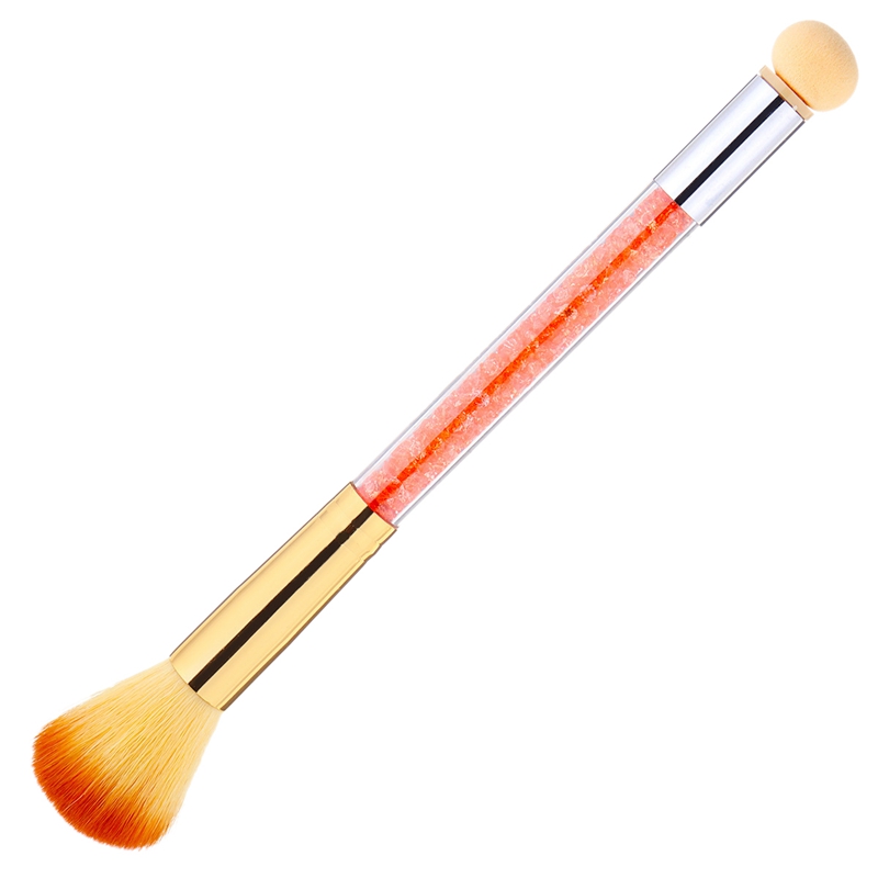 

Nail Art Dust Remover Brush Double-Ended Nail Picking Dotting Gradient Pen Sponge Head with Rhinestone Handle