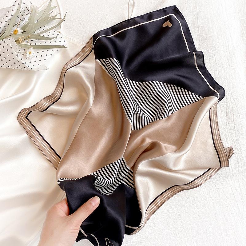 

Brand 2020 100% Real Silk Square Scarf For Women Small Shawl Fashion Kerchief Neck Scarves Female Headband Scarfs For Ladies