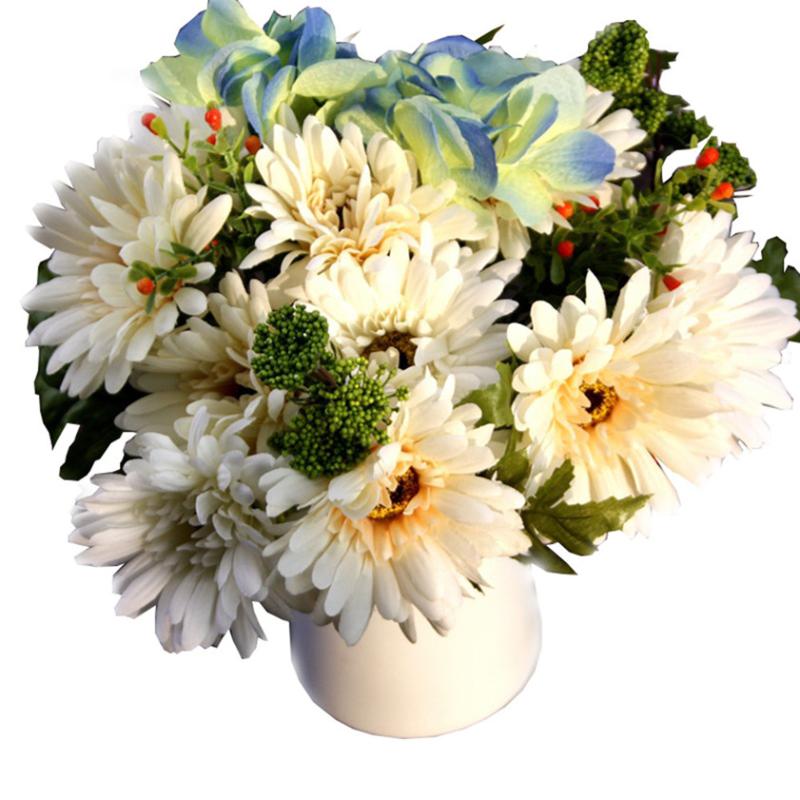 

Zero Silk Flowers Artificial Flowers Simulation High Quality Chrysanthemum Daisy 7pcs/lot Tissue Hand Made Wedding Decoration, White