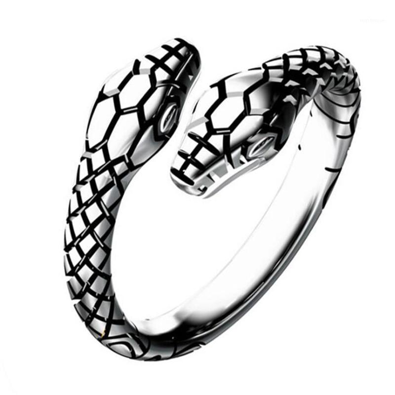 

Creative Double Headed Snake Female Retro Ring Silver Color Ladies Open Ring Jewelry gifts for women1