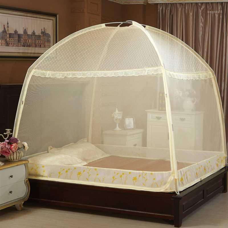 

Three-door Household Mosquito Net For Double Single Bed Yurt Bed Nettings Canopy Encryption Mosquito Netting Tent Large Space1