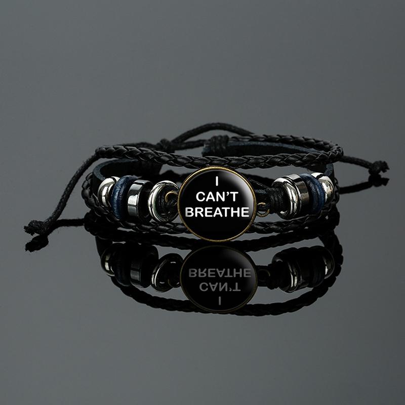 

BLACK LIVES MATTER Bracelet Men Women Multilayer Leather Bangles Bracelets I CAN'T BREATH Bracelets Armband Pulsera Hombre New