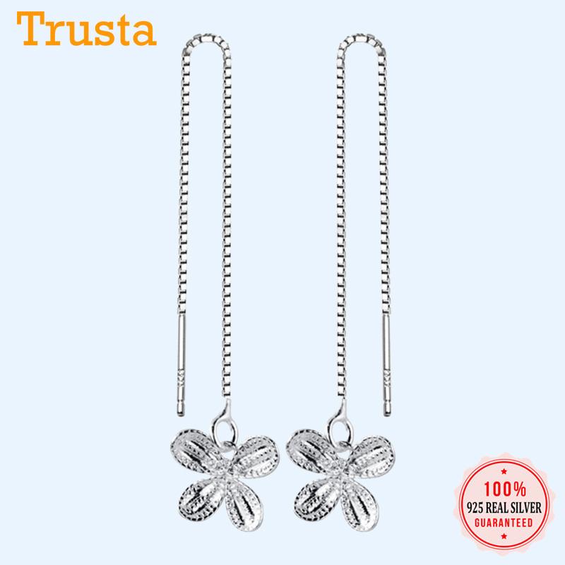 

Dangle & Chandelier Trustdavis 100% 925 Solid Real Sterling Silver Earrings Cute Butterfly Linked 8.4cm Drop Stick Girls Friends Gift DA280