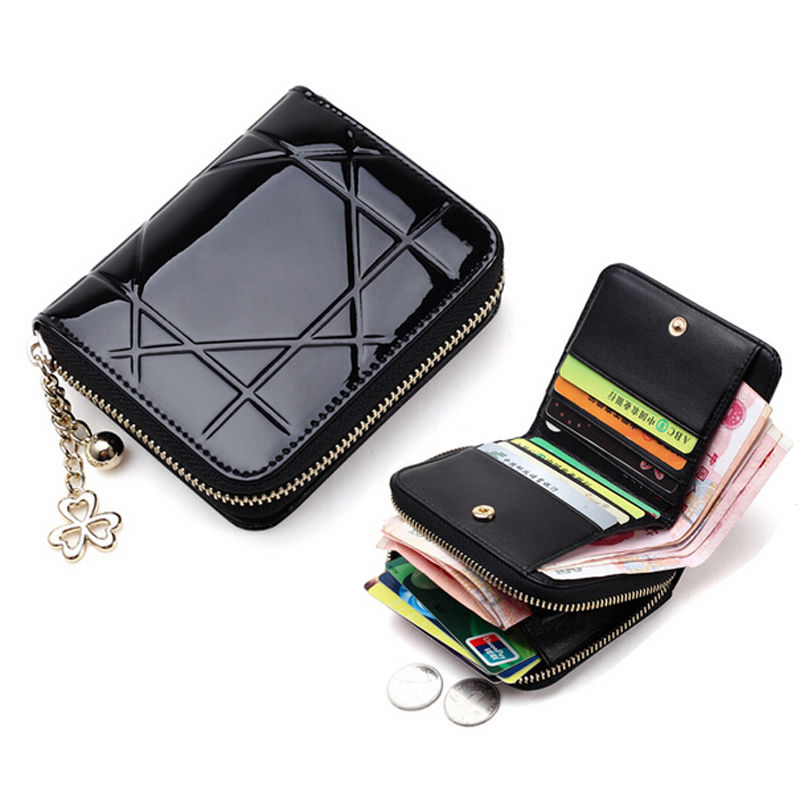 

New Style Fashion Solid Women PU Leather Short Wallet Money Holder Clutch Tassel Zipper Mini Unisex, Red;black