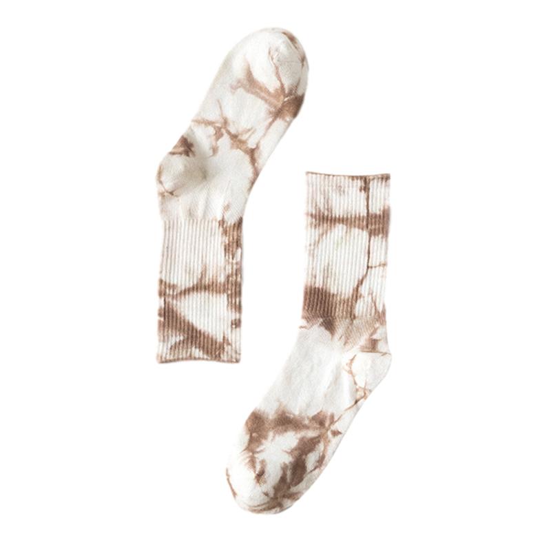 

Women Men Colorful Warm Students Street Style Tie Dye For Winter Non Slip Gym Hiphop Cool Tube Socks Sports Fashion, Black