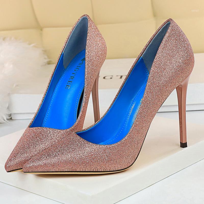 

2020 Women 10.5cm High Heels Glitter Bling Pumps Lady Escarpins Stiletto Heels Sexy Wedding Blue Bridal Party Prom Gold Shoes1, Black