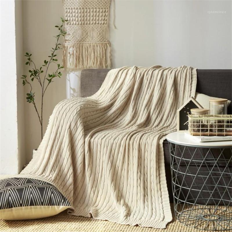 

mylb 100% cotton high quality handmade soft knit blanket bed blanket beige, red,brown,blue white, gray, pink knit sofa1