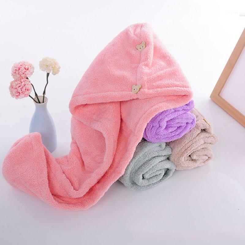 

Girl's Hair Drying Hat Quick-dry Hair Towel Cap Hat Bath Microfiber Solid Towel Cap Super Absorption Turban Dry1, Light apricot