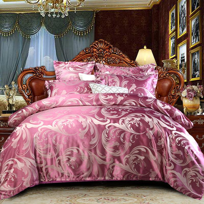 

Bed Sheet Set Satin Linen for Home Duvet Cover 220x240 Bedspread Euro Double Silk Pillow Case Textile Luxury Bedroom Comforter, 001