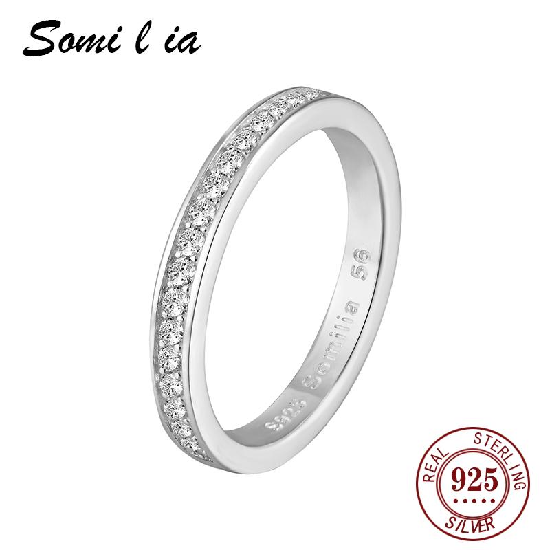 

Cluster Rings Somi L Ia Genuine 925 Sterling Silver Zirconia Finger For Women Wedding Band Engagement Statement Jewelry Anel SML1134, Golden;silver