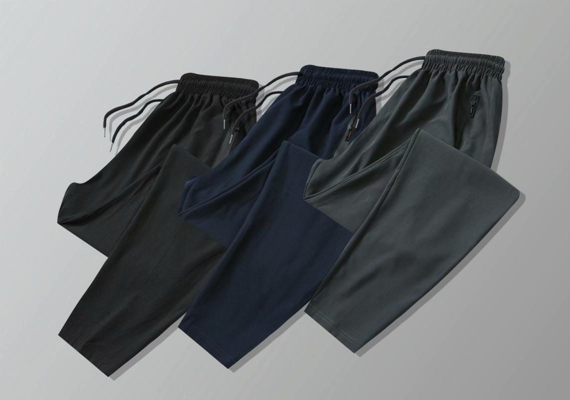 

2021 Fashion Casual Joggers Waist Baggy Sweatpants Running Jogging Sport Pants Trousers with zipper pocket Streetwear, Black