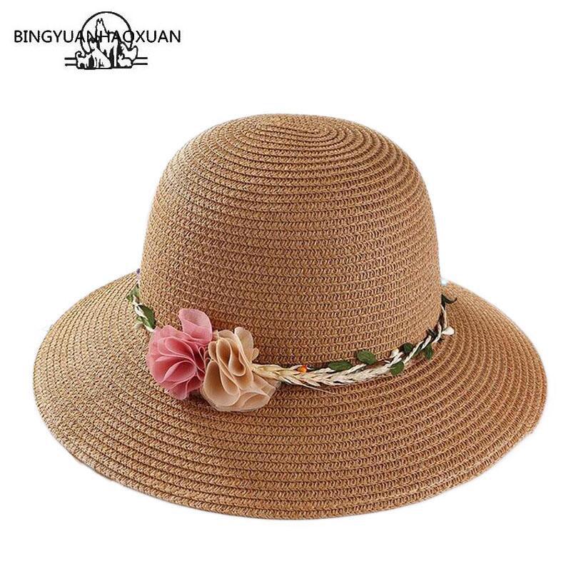 

Wide Brim Hats Summer Woven Straw Hat For Women 2021 Fashion Outdoor Collapsible Sun Visor Wheat Flower Wreath Beach, Pink