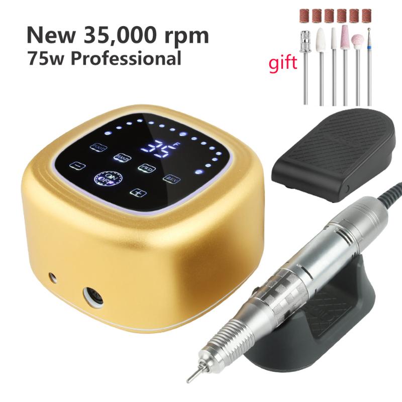 

Professional Nail Drill 35000RPM Electric Nail Drill Machine 75W Powerful Manicure Machine High Speed for Shaping Buffing Nails
